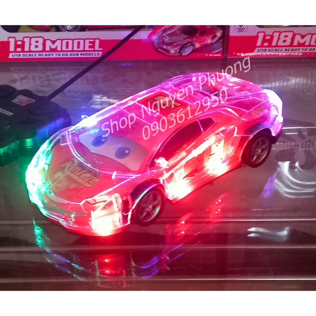 Xe điều khiển Lightning McQueen đèn Led 3D 7 màu