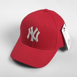 Mũ lưỡi trai MLB Meowist chất liệu vải Kaki màu đỏ logo NY, nón lưỡi trai thời trang, thể thao