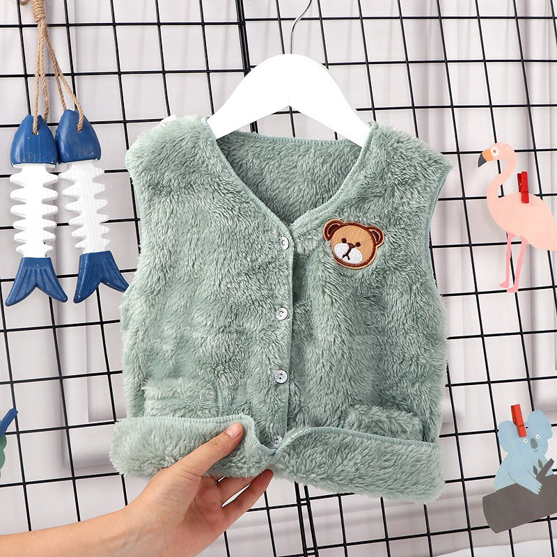 Áo gile lông cho bé hàng qc lông mềm mượt