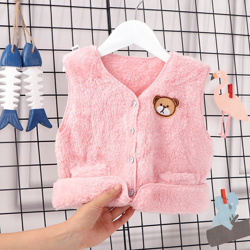 Áo gile lông cho bé hàng qc lông mềm mượt