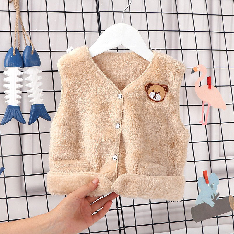 Áo gile lông cho bé hàng qc lông mềm mượt