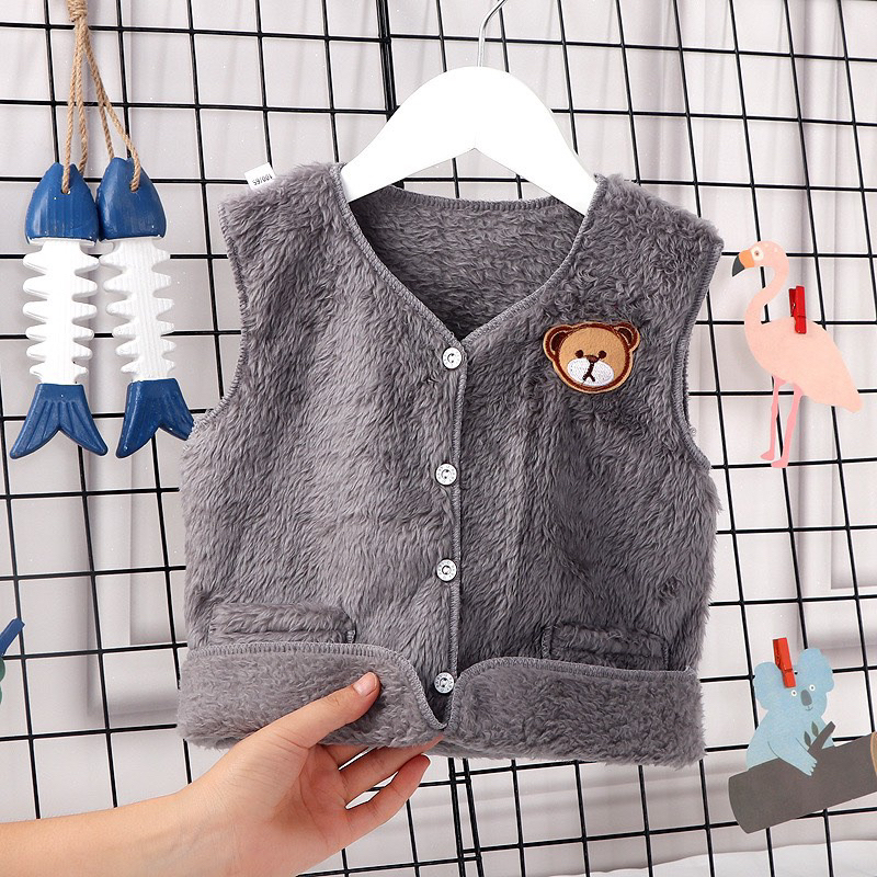 Áo gile lông cho bé hàng qc lông mềm mượt