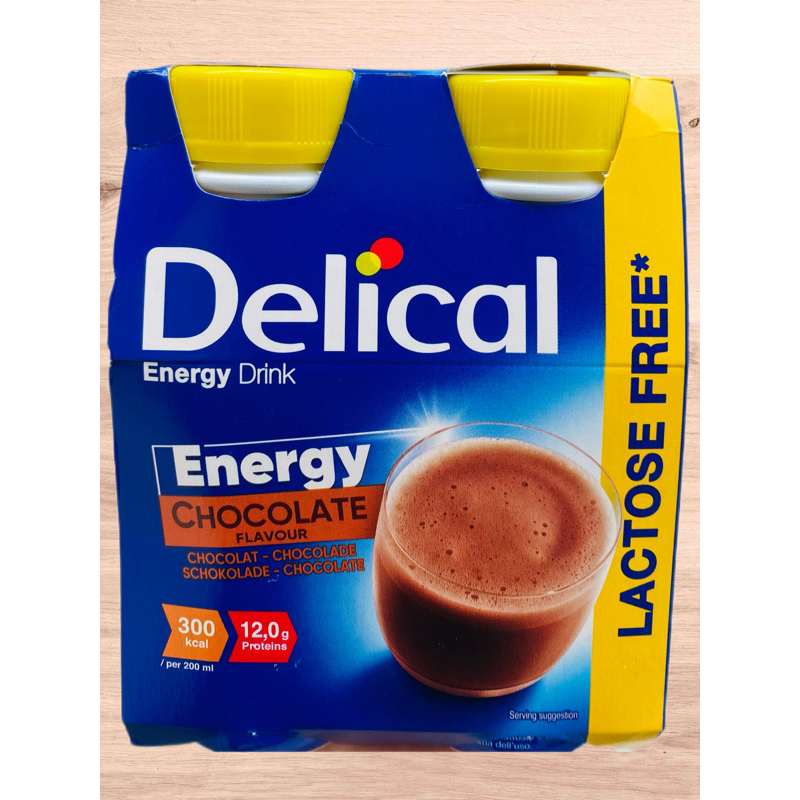 4 CHAI SỮA DINH DƯỠNG DELICAL ENERGY 200ML SOCOLA