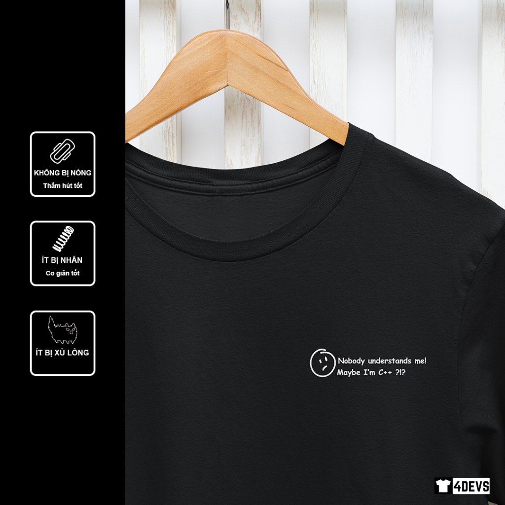 Áo thun nam nữ IT tay ngắn Unisex Lập trình viên - Am I C++ ?