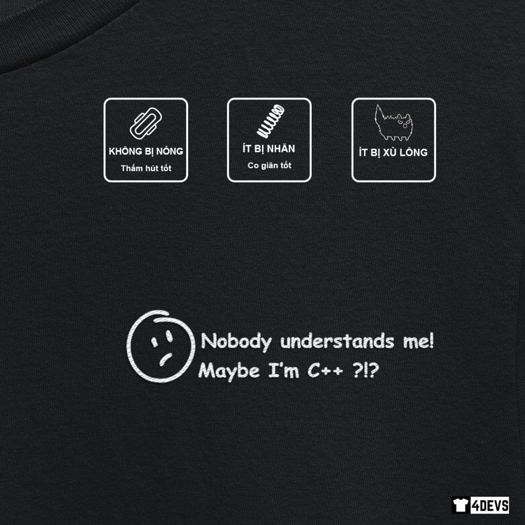 Áo thun nam nữ IT tay ngắn Unisex Lập trình viên - Am I C++ ?
