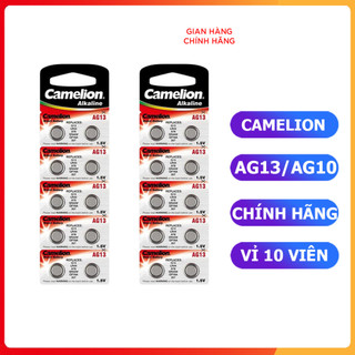 2 Vỉ pin nút áo 1.5V Camelion Ag10 AG13, LR44, A76, SR44W, GP76A, 357  L1154 cho điện thoại, đồng hồ, máy tính, đ