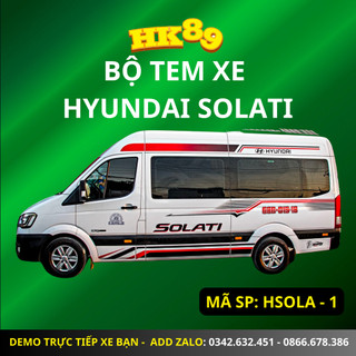 Bộ tem xe hyundai solati - tem dán xe hyundai 16 chỗ thiết kế theo yêu cầu