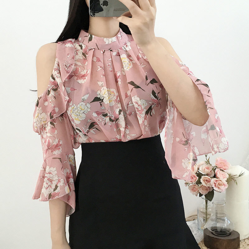 Áo sơ mi nữ, áo sơ mi hoa chất vải voan lụa mềm mịn , trẻ trung