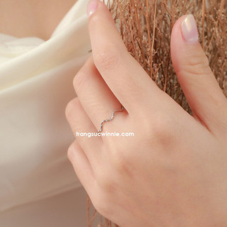 Nhẫn nữ titan Wave matte B