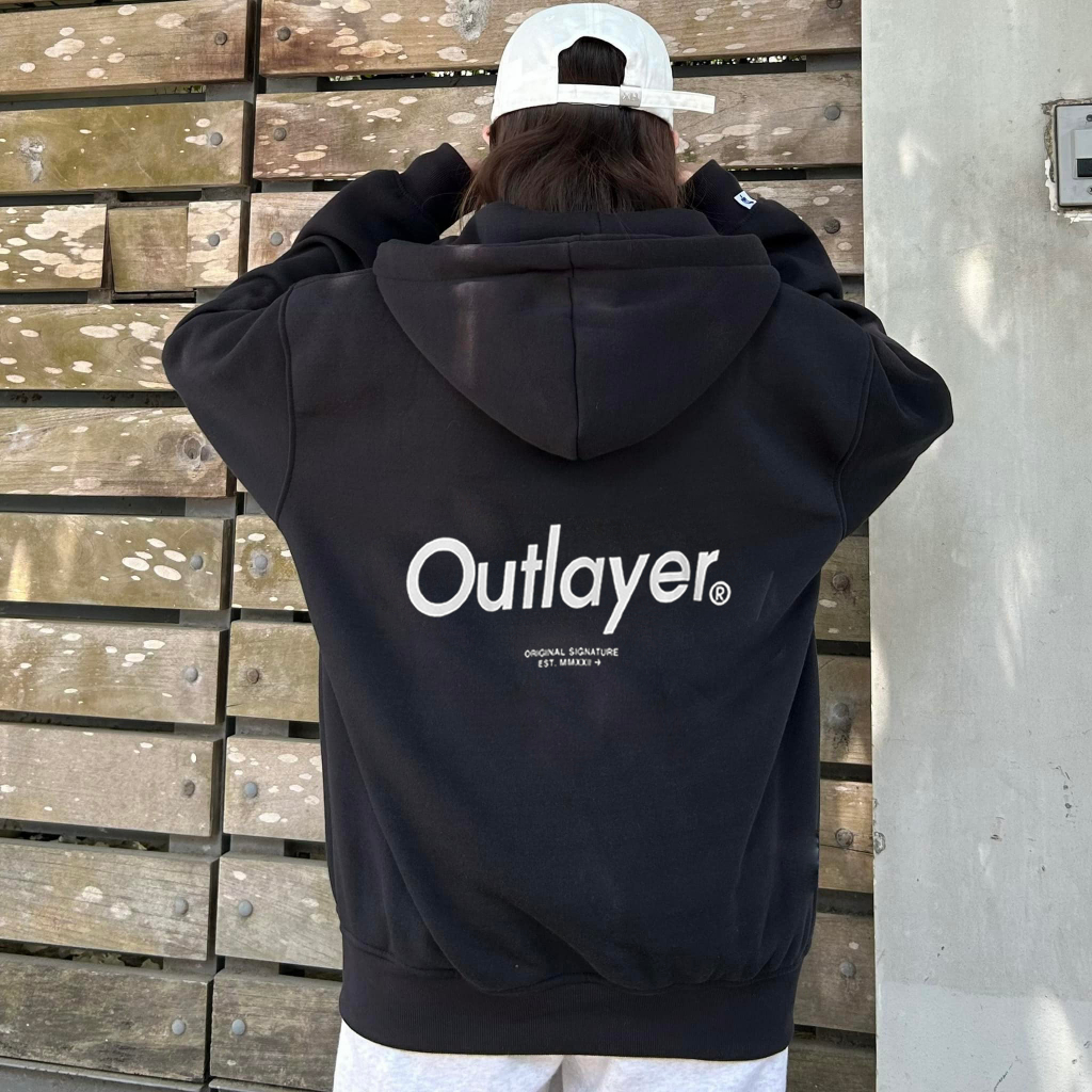 Áo Hoodie Zip Logo Outlayer, Áo Khoác Nỉ Local Brand