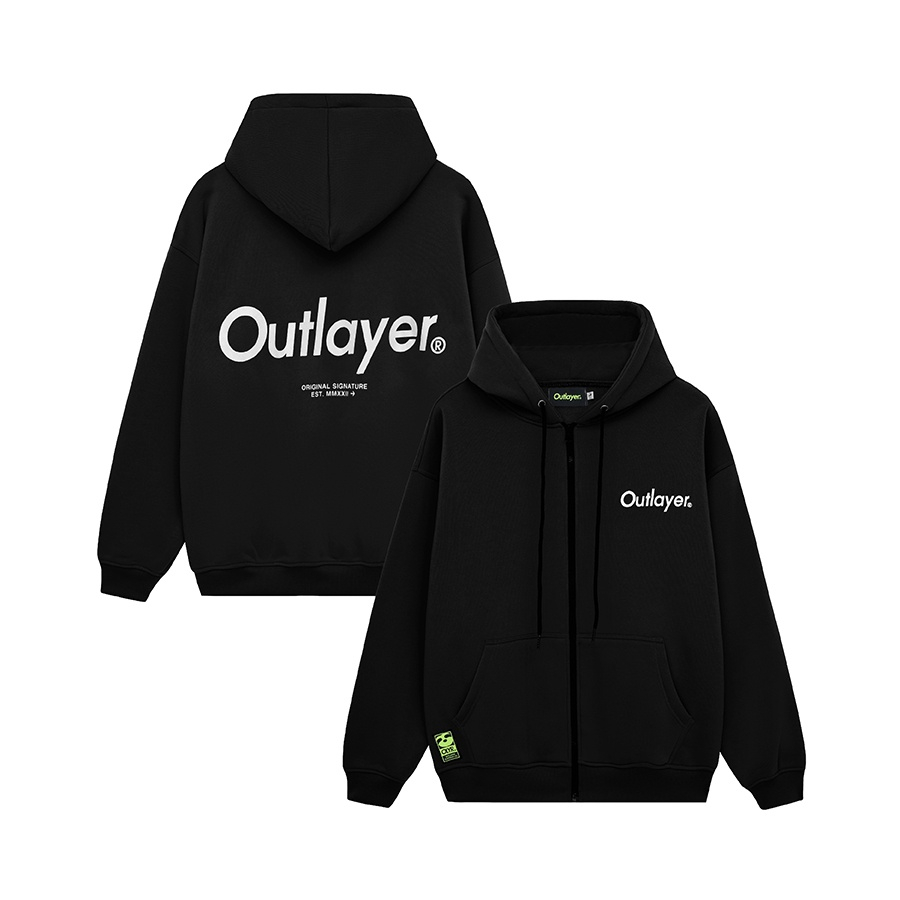 Áo Hoodie Zip Logo Outlayer, Áo Khoác Nỉ Local Brand