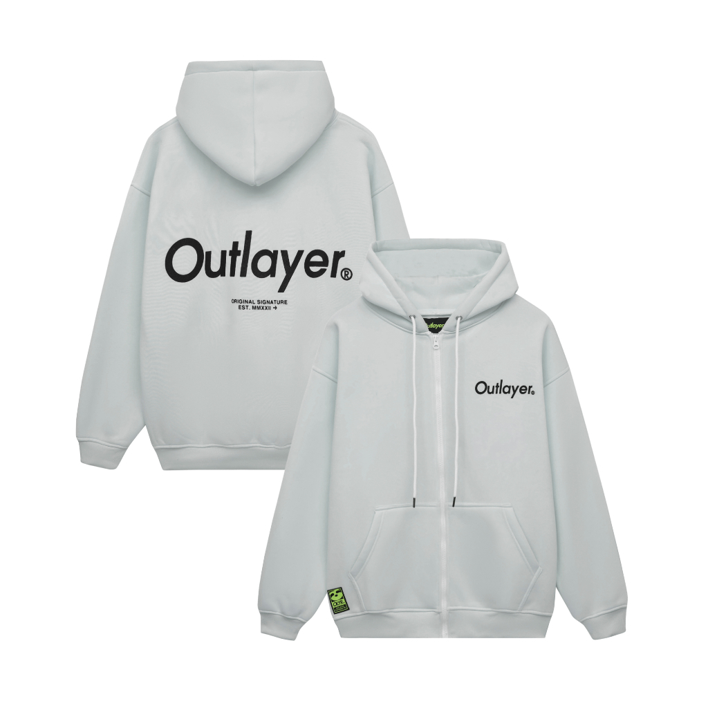 Áo Hoodie Zip Logo Outlayer, Áo Khoác Nỉ Local Brand