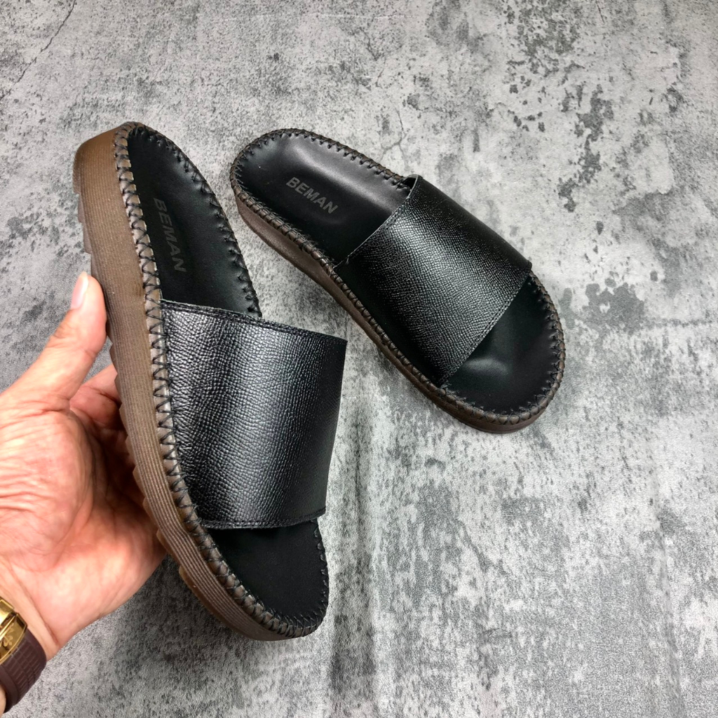 Dép nam Doctor da bò nappan Beman DBM44, quai dép da bò nappan nhập khẩu cao cấp, đế kếp siêu bền siêu chống trơn