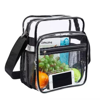 Túi đeo chéo trong suốt phối lưới 2 bên SN005 túi bì thư túi đựng mỹ phẩm túi tote túi du lịch trong suốt PVC