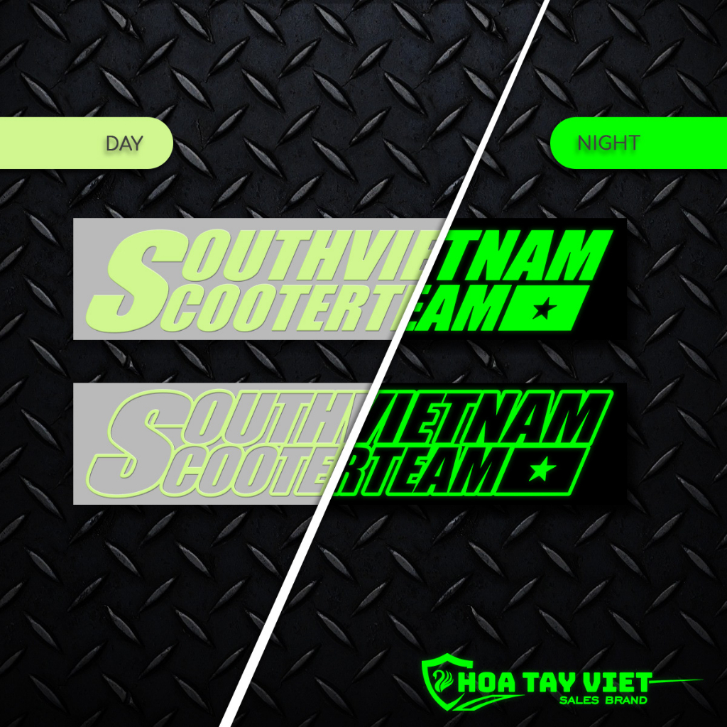 Tem SOUTHVIETNAMCOOTERTEAM trang trí DẠ QUANG HONDA phát sáng ban đêm