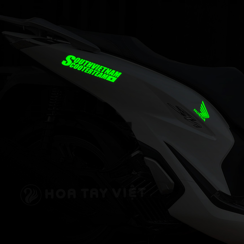 Tem SOUTHVIETNAMCOOTERTEAM trang trí DẠ QUANG HONDA phát sáng ban đêm