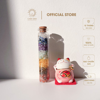 Lọ đá thiên nhiên Chakra cân bằng 7 luân xa hợp ngũ mệnh Cara Gem CR65