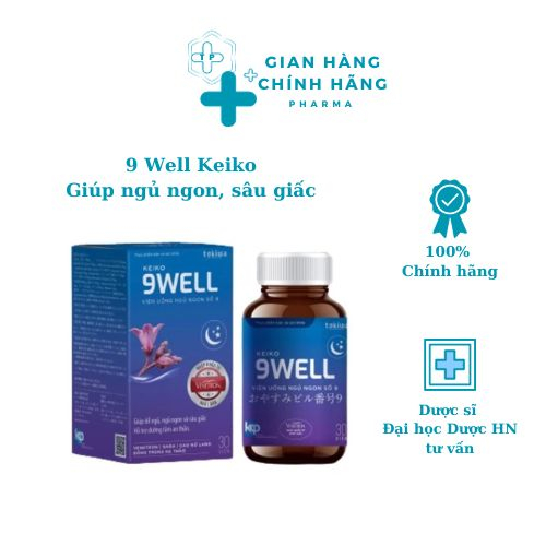 Viên uống ngủ ngon: KEIKO 9 WELL- Giúp an thần - Dưỡng tâm - Giảm căng thẳng - Mất ngủ