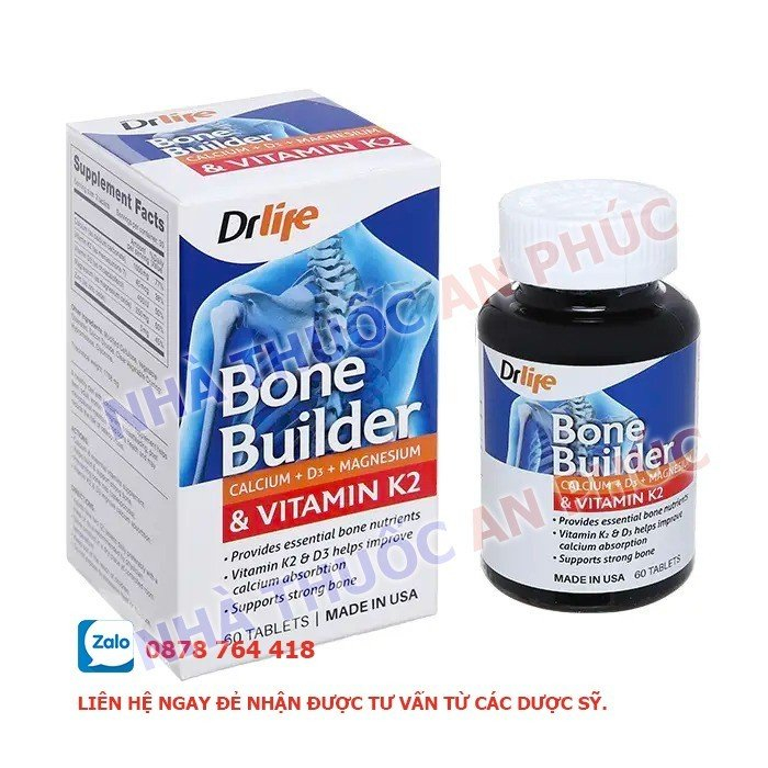 Viên uống Bone Builder Drlife bổ sung canxi và vitamin cần thiết cho xương