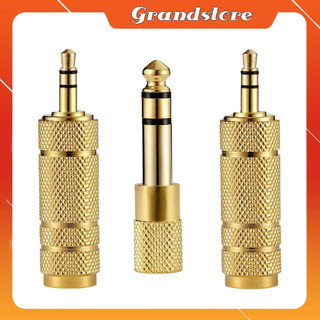 Đầu jack chuyển đổi âm thanh audio 6.5mm sang 3.5mm và 3.5 cái ra 6.5 đực cho laptop loa amply micro karaoke thu ghi âm