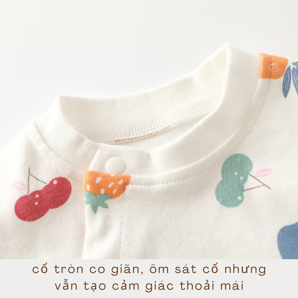 Body thu đông áo liền quần dài tay cho bé chất cotton 100% size từ 3-12kg BDM01
