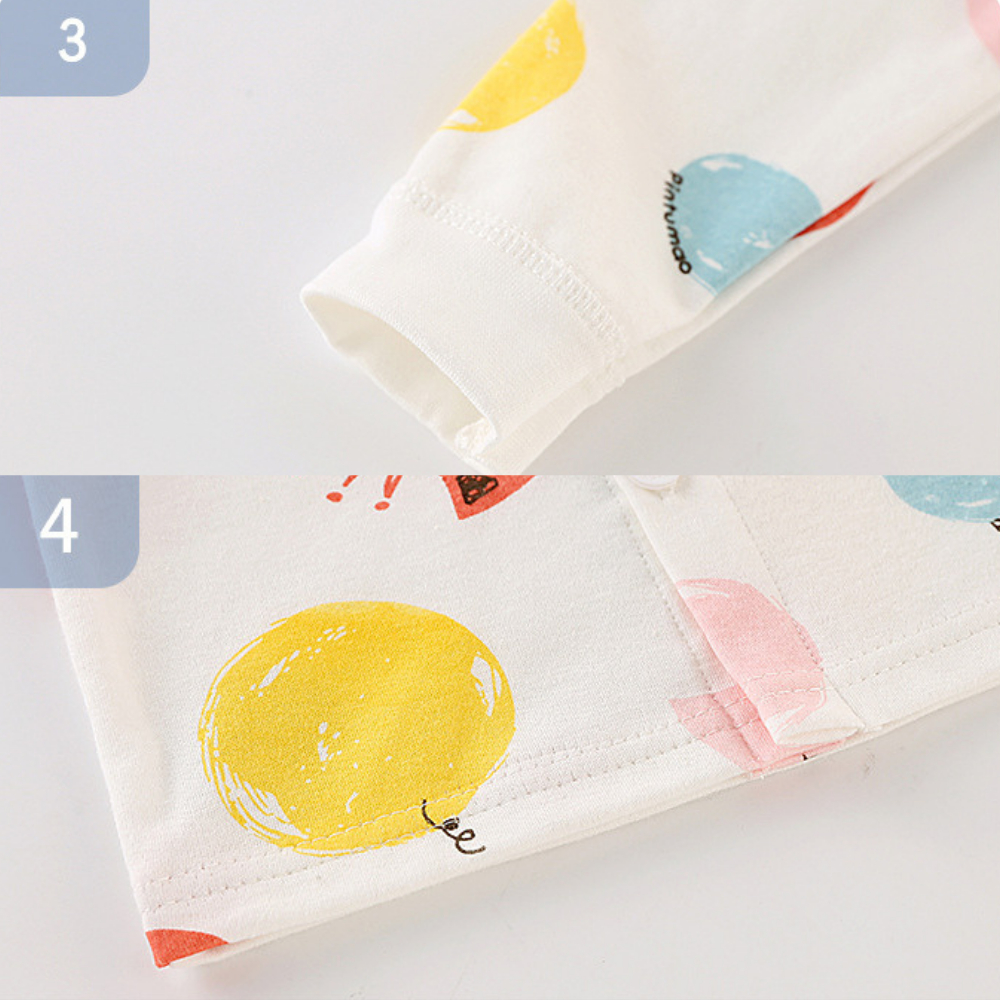 Bộ quần áo dài tay thu đông cho bé cài giữa chất cotton 100% size từ 4-12kg BODM01