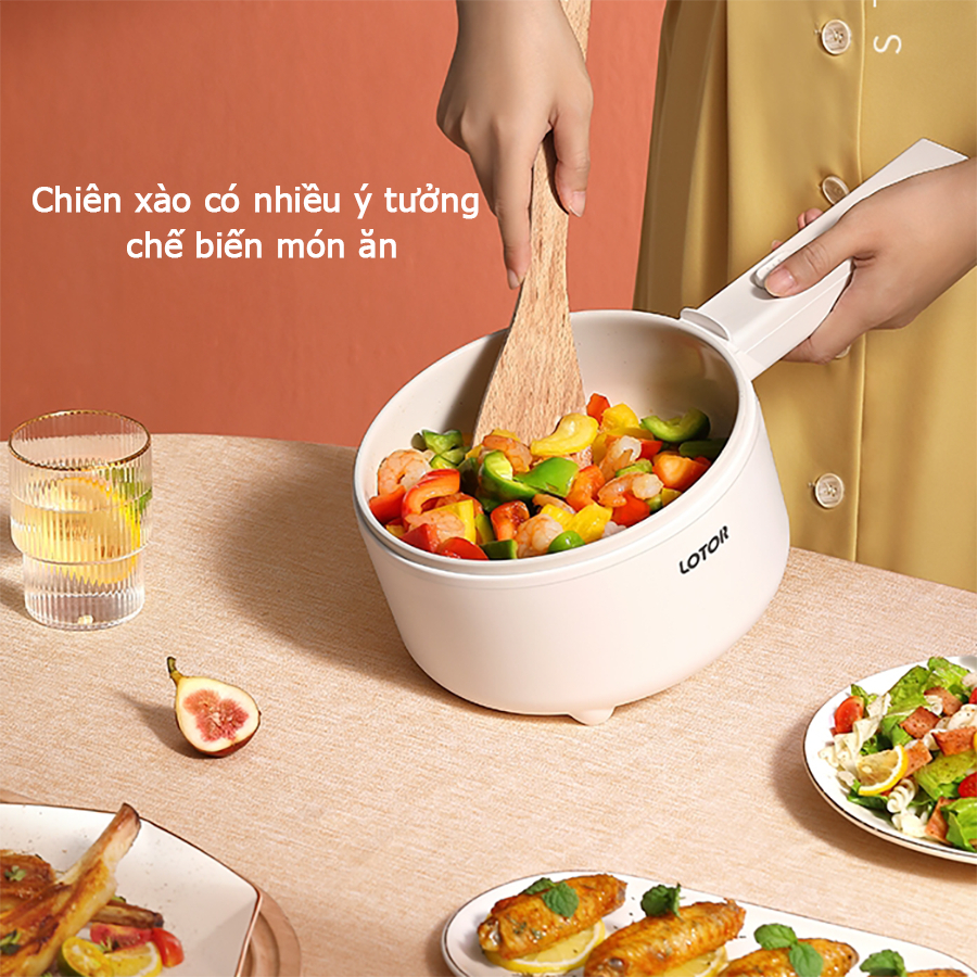 Chảo Điện Đa Năng Lotor 17CD Nồi Lẩu Điện Dung Tích 1.6L Chảo Chống Dính Đa Năng Hàng Chính Hãng Bảo Hành 12 Tháng