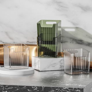 Giỏ đựng đồ phòng bếp, nhà tắm đa năng nhựa trong kèm miếng dán