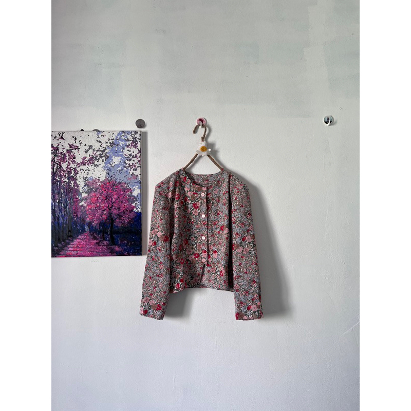 H1288 áo khoác nữ hoạ tiêt vintage cực xinh