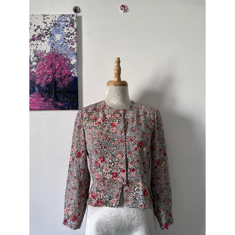 H1288 áo khoác nữ hoạ tiêt vintage cực xinh