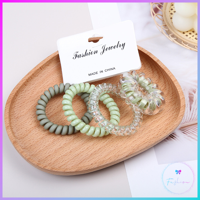 Dây buộc tóc lò xo gói 4 cái nhiều màu xinh xắn - 2948