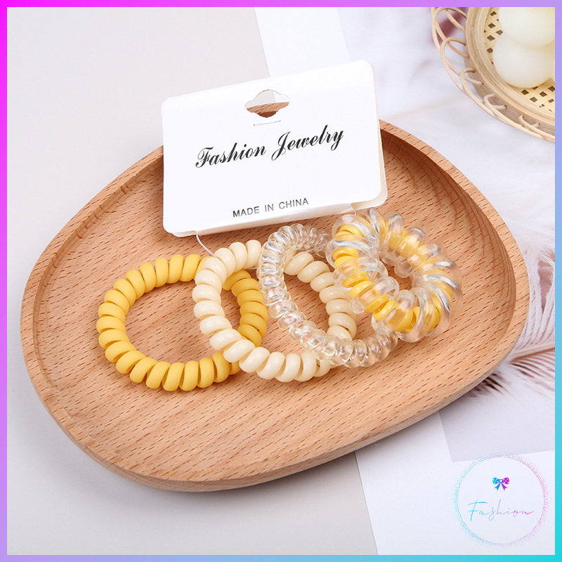 Dây buộc tóc lò xo gói 4 cái nhiều màu xinh xắn - 2948