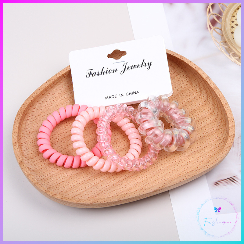 Dây buộc tóc lò xo gói 4 cái nhiều màu xinh xắn - 2948