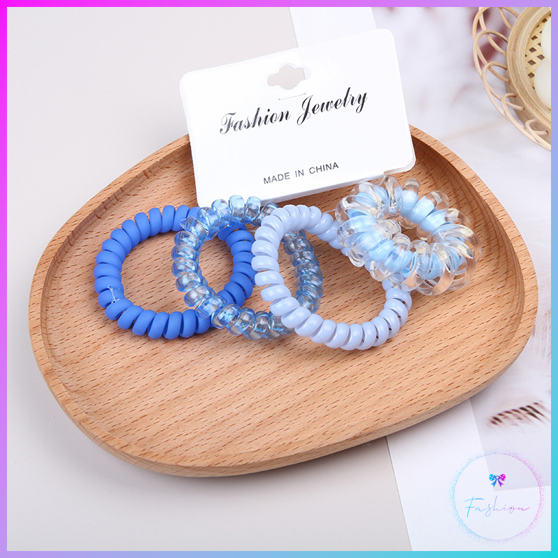 Dây buộc tóc lò xo gói 4 cái nhiều màu xinh xắn - 2948