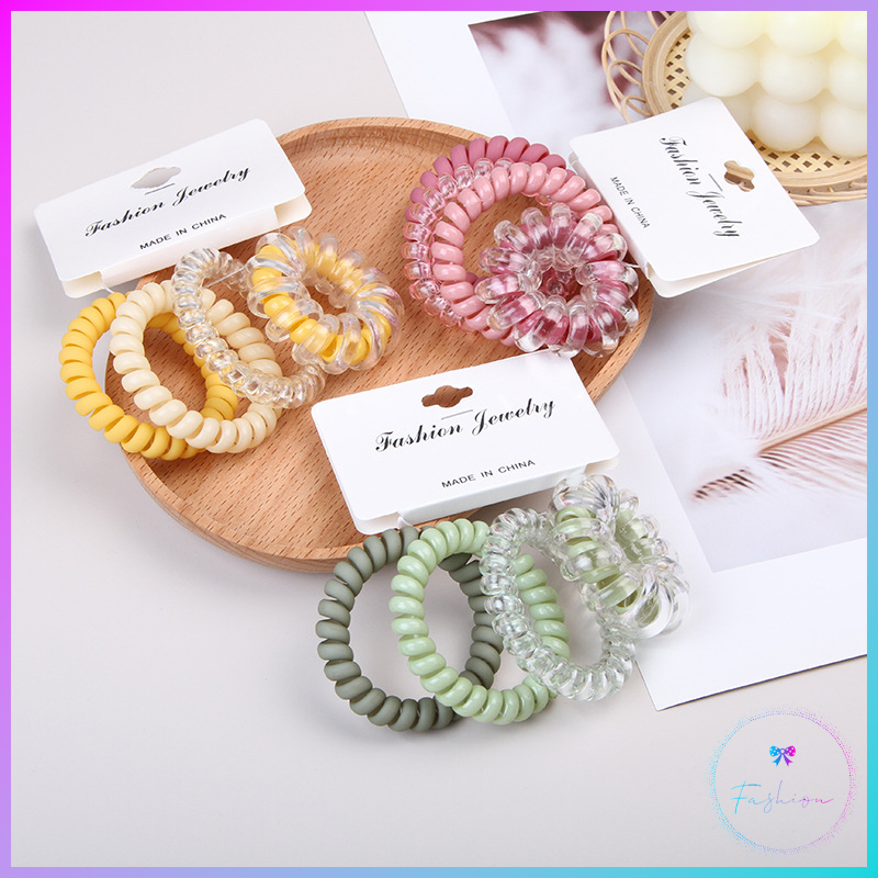 Dây buộc tóc lò xo gói 4 cái nhiều màu xinh xắn - 2948