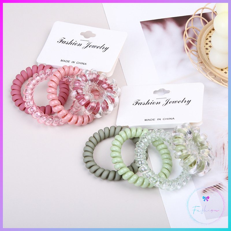 Dây buộc tóc lò xo gói 4 cái nhiều màu xinh xắn - 2948