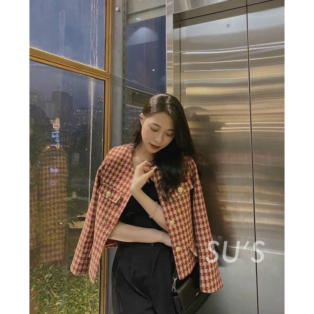 Áo khoác dạ kẻ , áo khoác dạ nữ kiểu dáng sang trọng cho thu đông | BigBuy360 - bigbuy360.vn