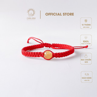 Vòng tay đá Thạch anh tóc vàng hợp mệnh Thổ, Kim mang lại bình an Cara Gem CR41