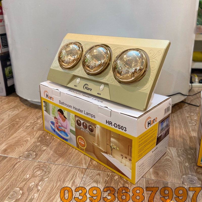 🥰Đèn Sưởi Nhà Tắm 2-3 Bóng Hare Làm Ấm Nhanh-Không Gây Khô Da-Công Suất 550w-825w Bảo hành 36 Tháng