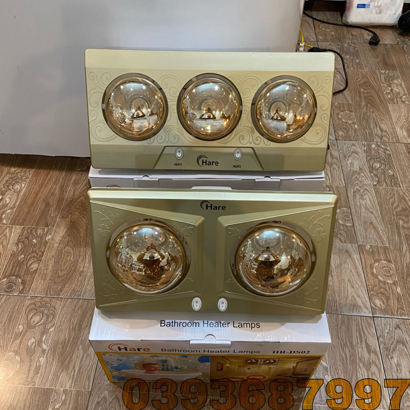 🥰Đèn Sưởi Nhà Tắm 2-3 Bóng Hare Làm Ấm Nhanh-Không Gây Khô Da-Công Suất 550w-825w Bảo hành 36 Tháng