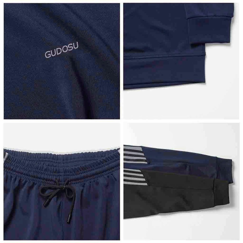 Bộ thể thao nam dài tay, bộ thu đông nam cổ tròn chất Poly dày dặn phối màu trẻ trung năng động