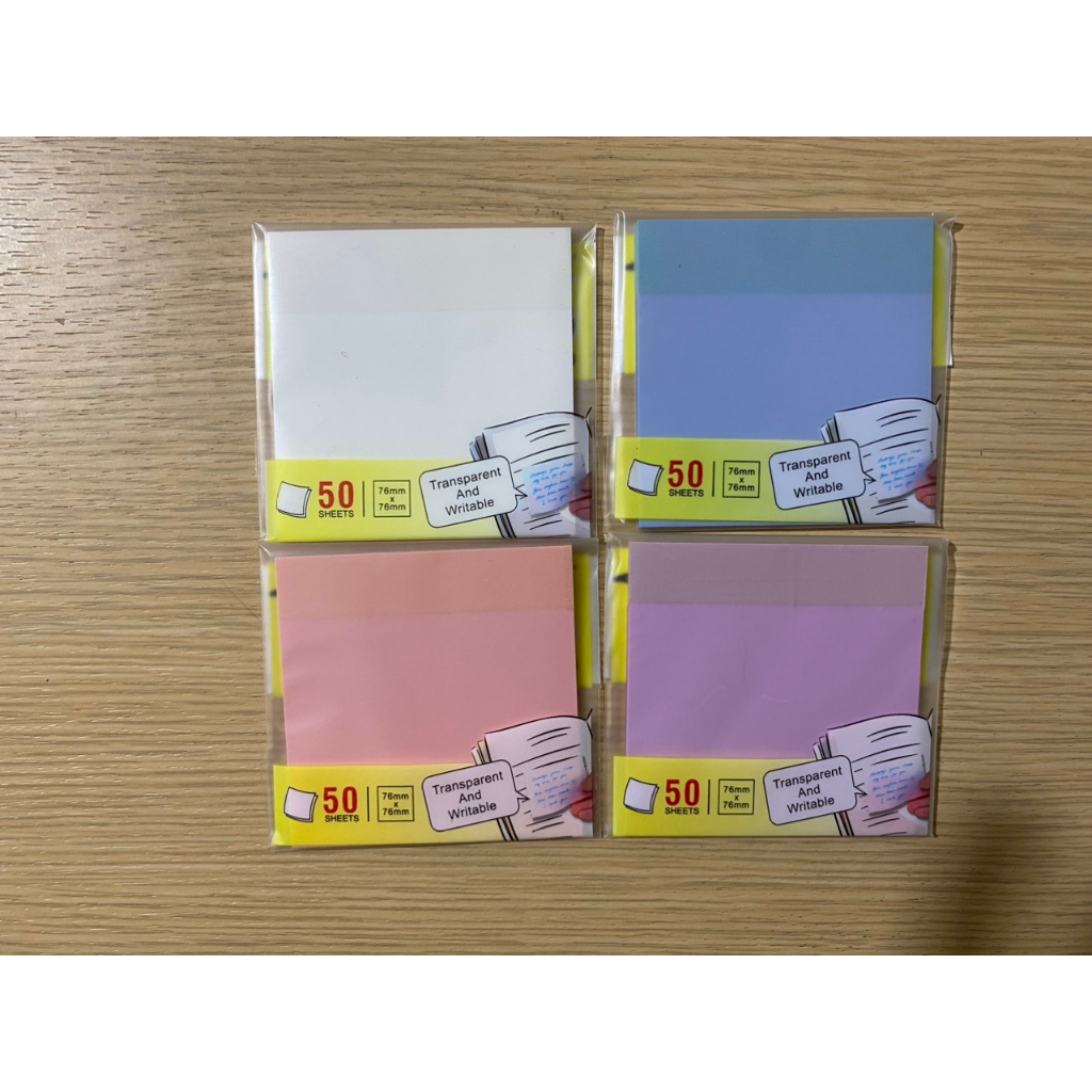 Giấy note nhựa trong suốt 3x3 SIÊU CUTE