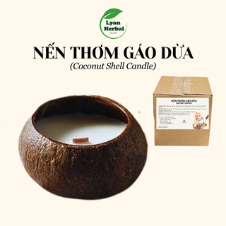 Nến thơm gáo dừa không pe-ra-fin thân thiện môi trường, nến decor trang trí, nến gỗ đẹp làm quà tặng