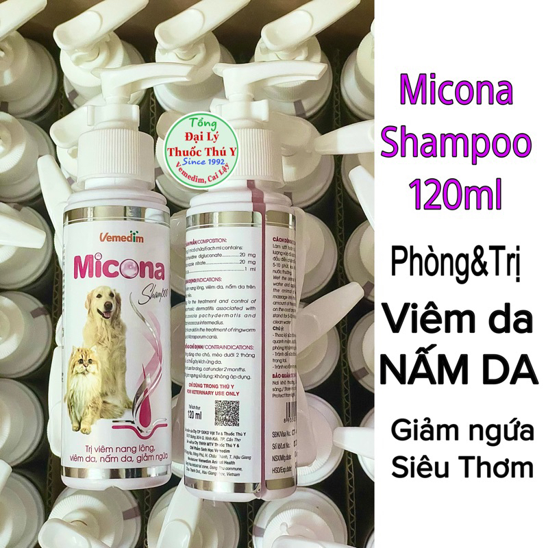 Micona Sữa tắm nấm da, viêm da, siêu thơm cho chó mèo