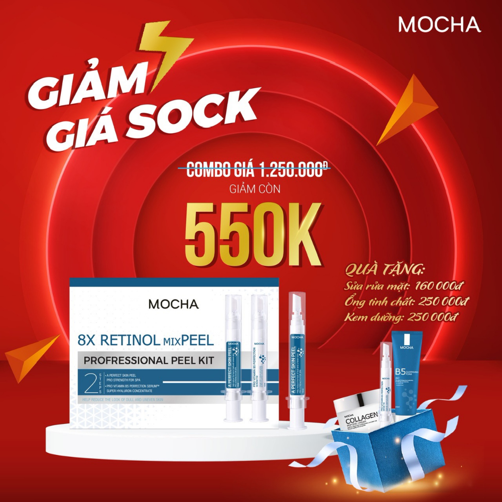 Peel Da Vi Tảo Mix retinol - MOCHA , Tái Tạo Da Sinh Học