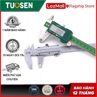 Thước kẹp điện tử thép cacbon tỉ lệ 0-150mm, Thước cặp Vernier kỹ thuật số, thước cặp caliper - Chính hãng TUOSEN