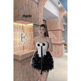 Đầm tafta đính cv hoa siêu xinh