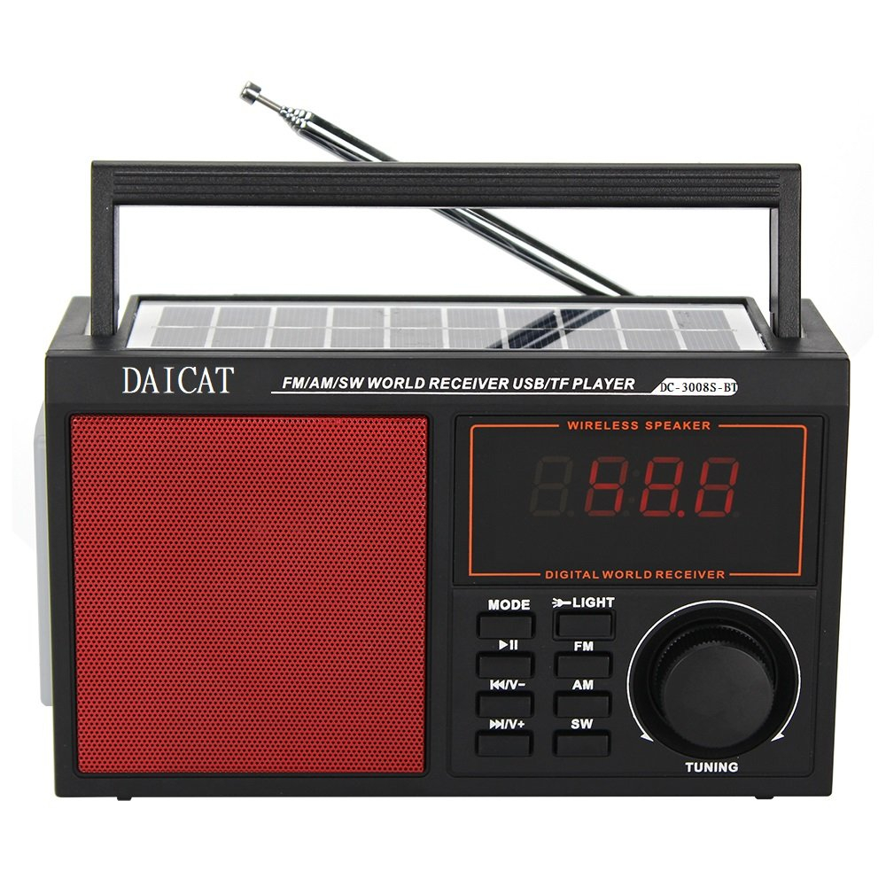 Máy nghe nhạc, đài Radio, loa FM AM chạy usb Thẻ nhớ kiêm đèn pin loa to tiếng hát hay bắt sóng tốt DAICAT DC-3008S