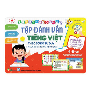 Sách - Tập Đánh Vần sơ đồ tư duy Tiếng Việt Phiên Bản Tương Tác Nghe Đọc kèm file nghe QR