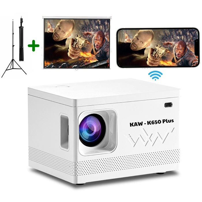 Máy Chiếu 4K Siêu Nét Kaw K650 Plus, Giá Rẻ, Chất Lượng Full HD 1080p BẢO HÀNH 12 THÁNG